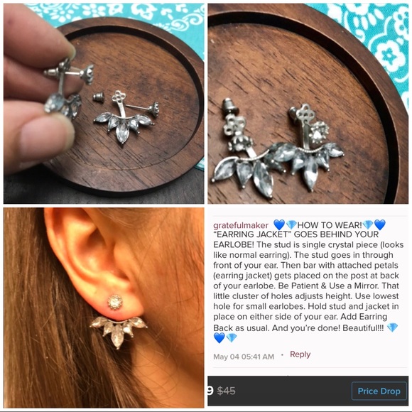💙💎BUNDLE!!! 4 PAIRS!!!💎💙JACKET EARRINGS!!!💎💙 - Picture 2 of 8